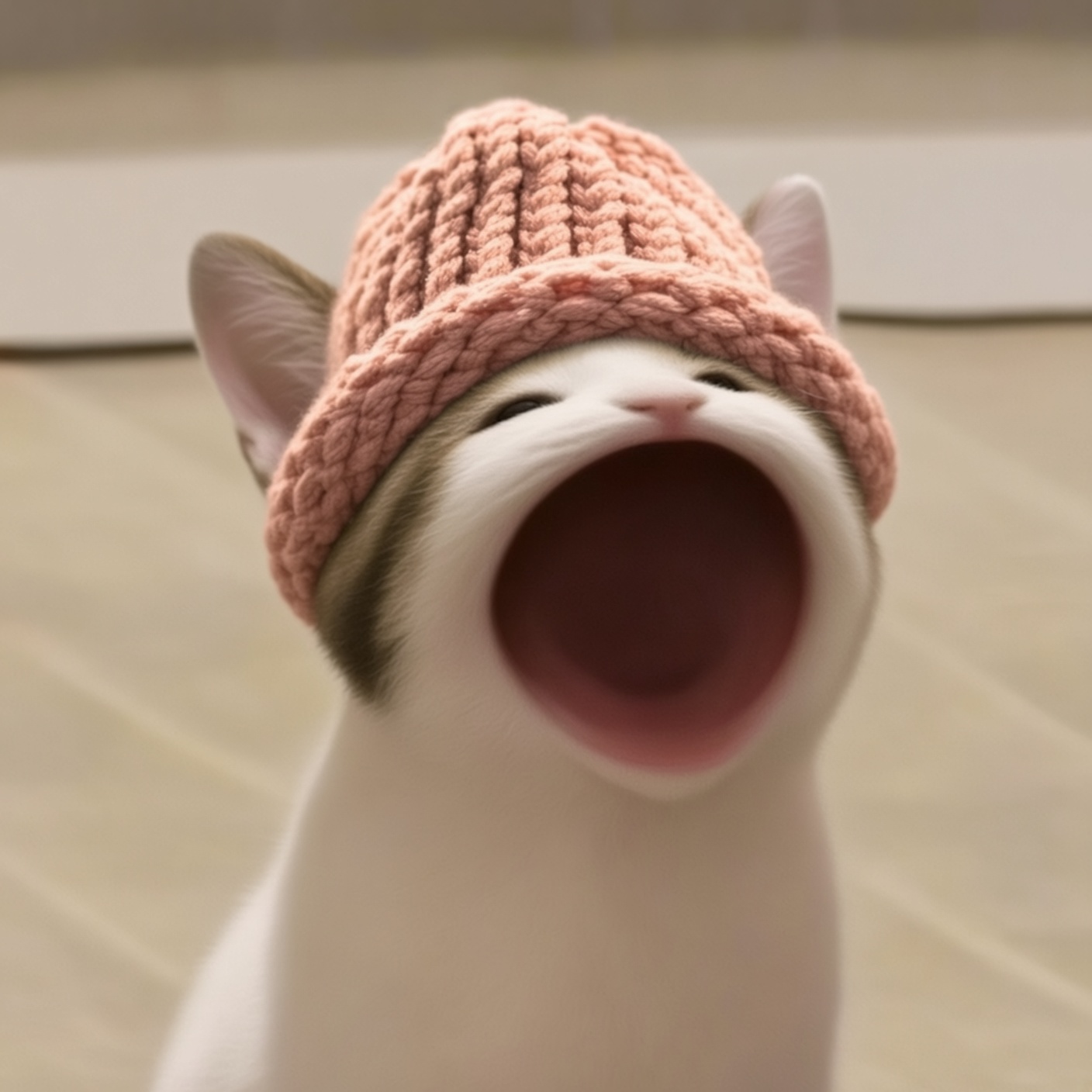 Popcat in the DOGWIFHAT beanie